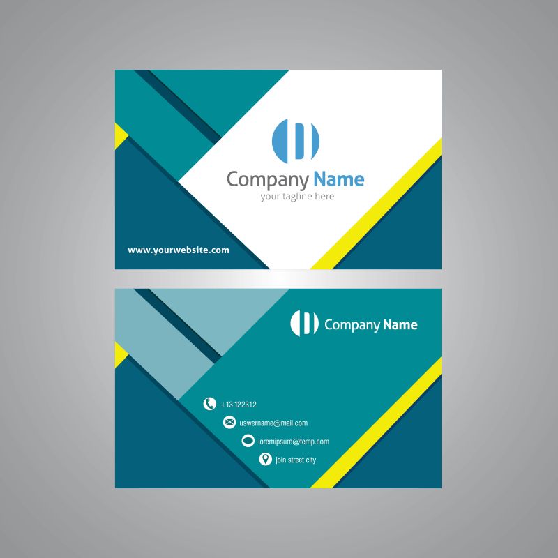 创意的彩色名片设计样板矢量图