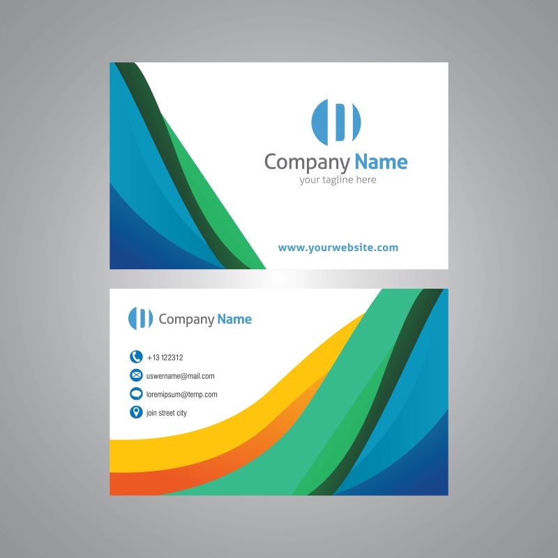 抽象彩色名片设计样板矢量图