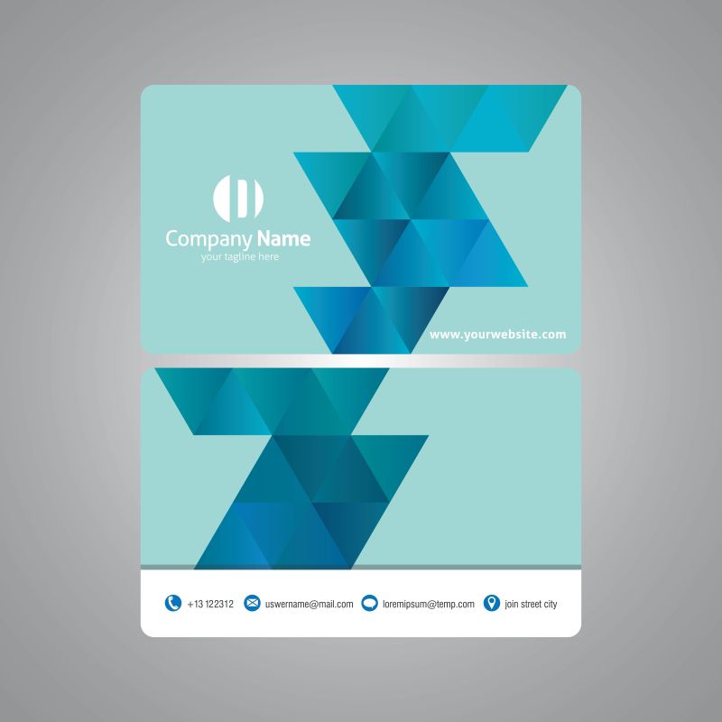 绿色的几何图形名片设计样板矢量图