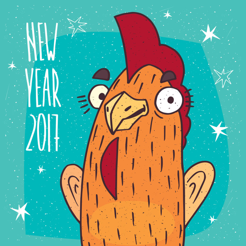 矢量卡通俏皮公鸡