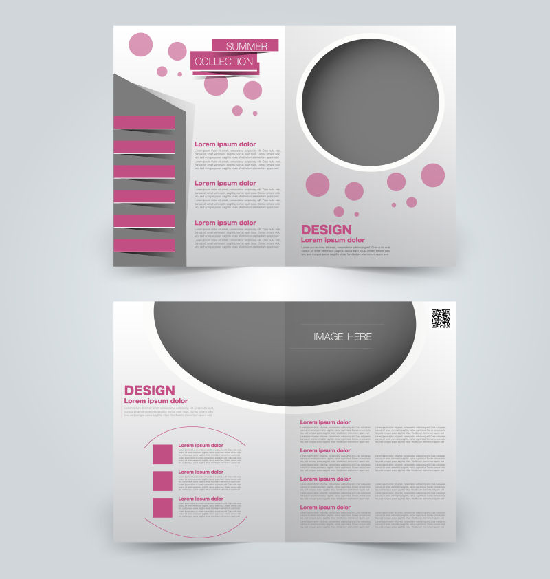 粉红色杂志封面矢量宣传页