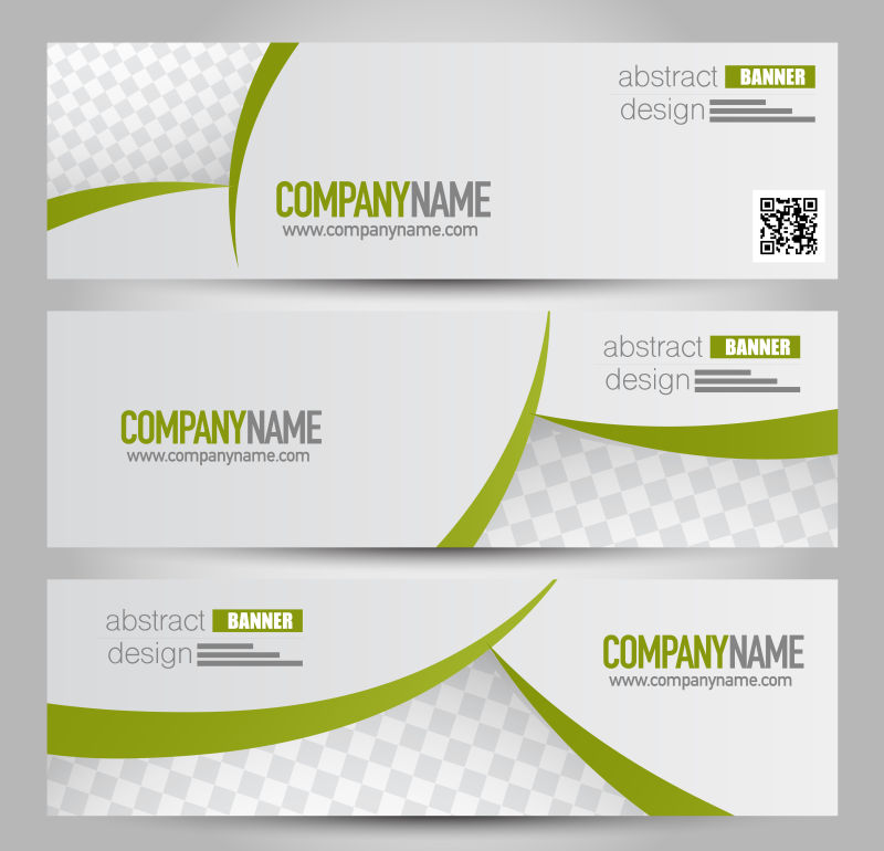 创意矢量绿色装饰元素的现代横幅设计