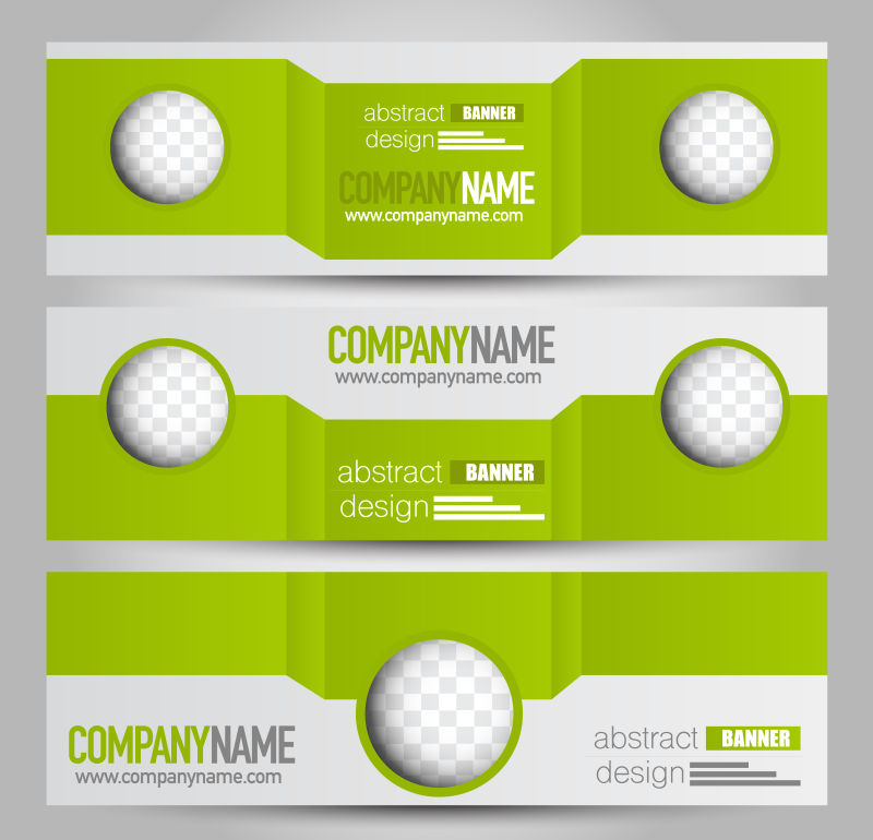 矢量创意绿色主题的横幅设计