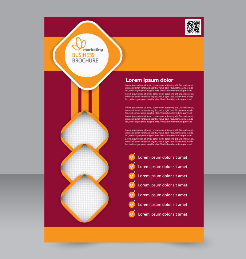 矢量书籍封面红色和橙色样板设计