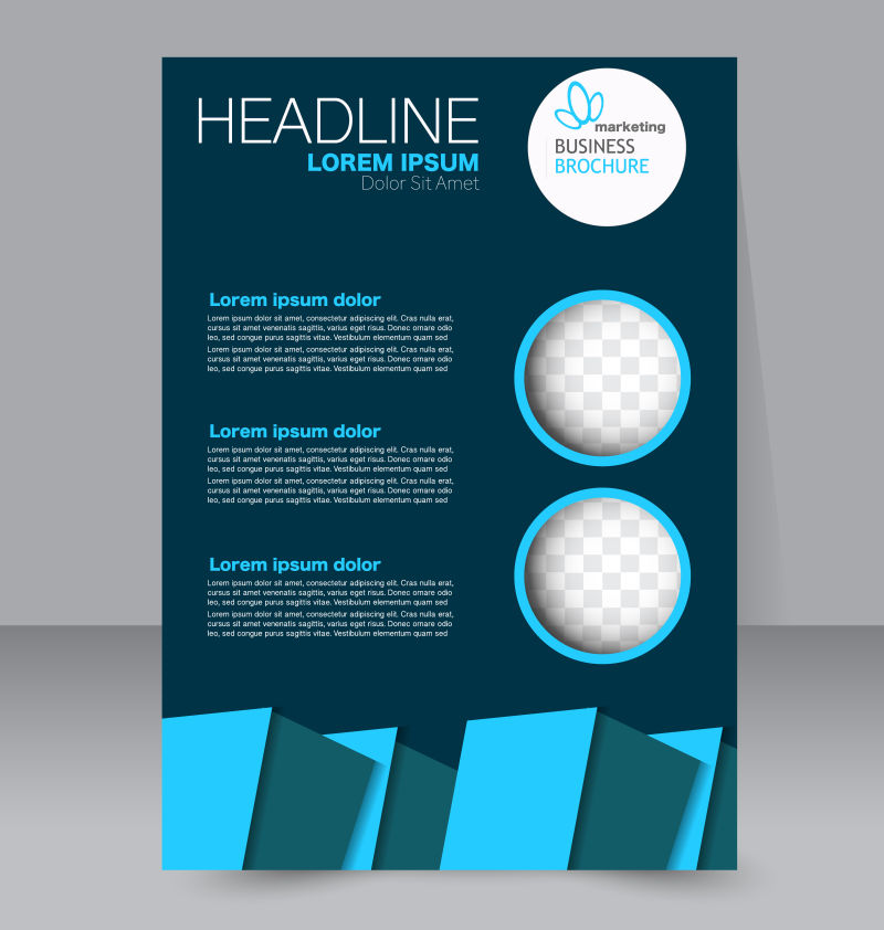 蓝色封面广告设计矢量图