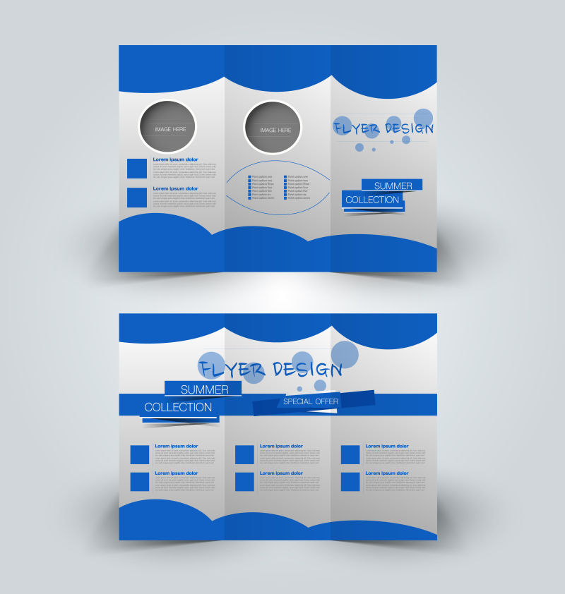 蓝色矢量宣传册