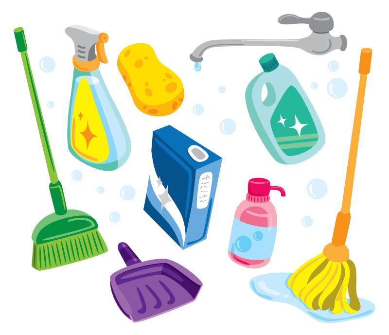 矢量各式清扫工具