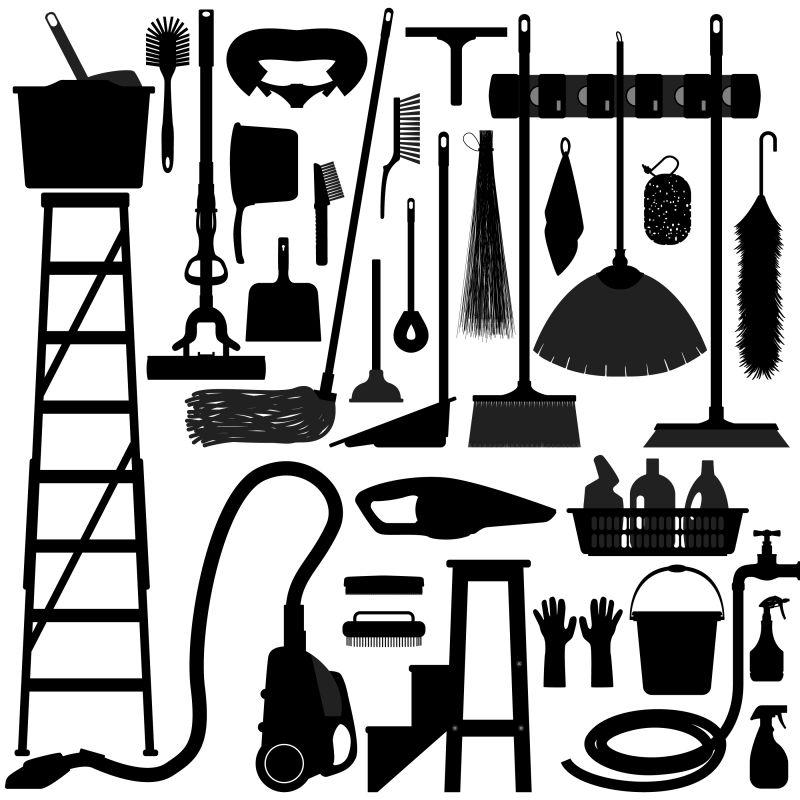 矢量清洗家用家务劳动工具设备