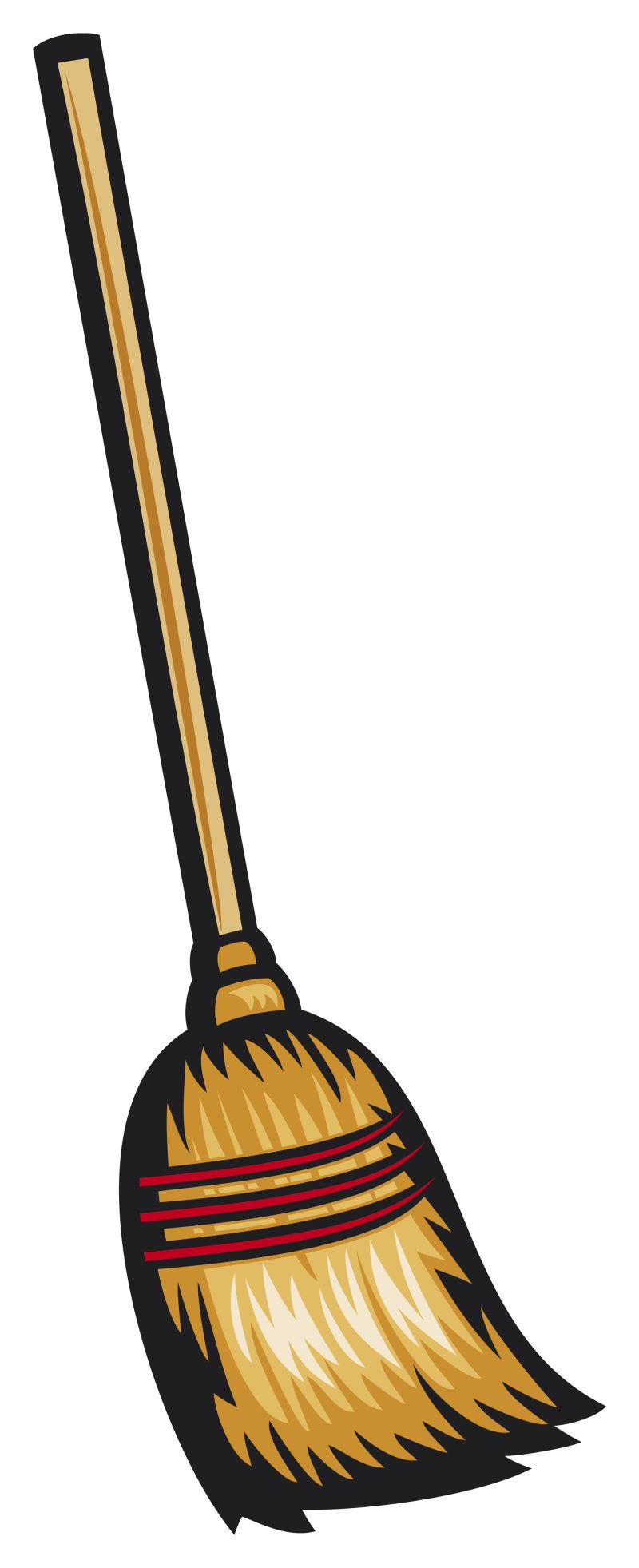 扫把矢量插图