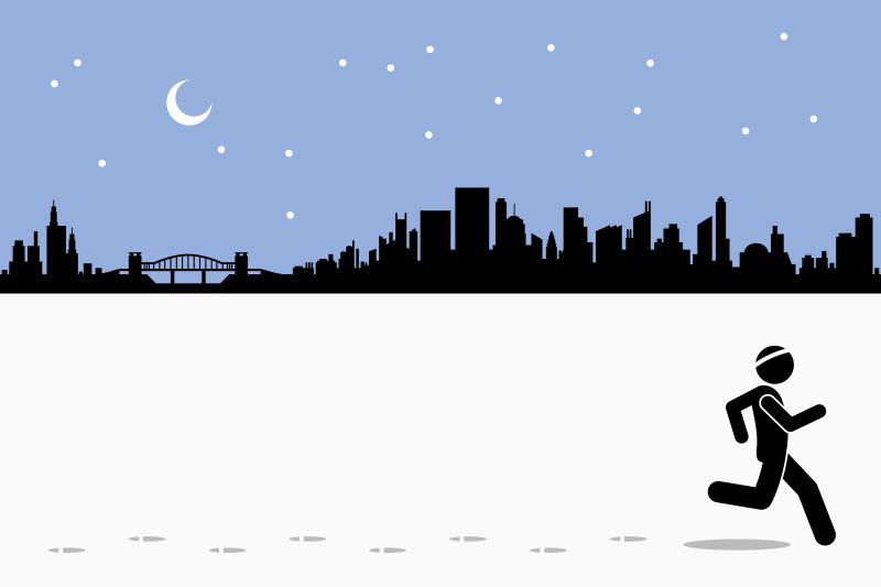 奔驰在雪地上的人矢量背景