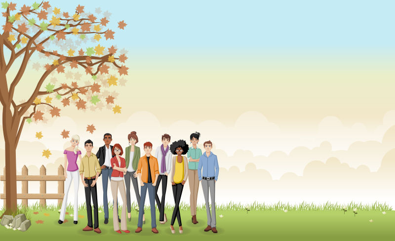 卡通人物矢量插图