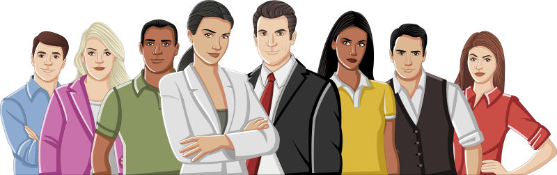 卡通商务人士矢量海报设计