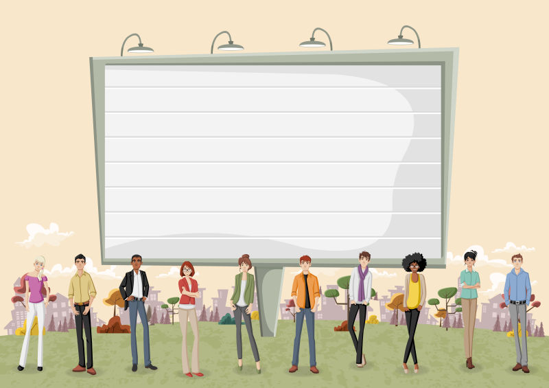 商业宣传海报矢量设计插图