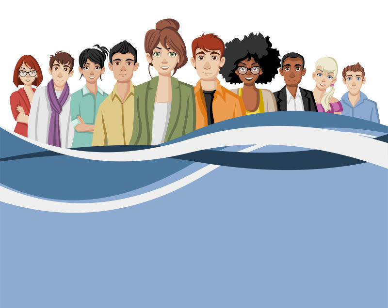 卡通商务宣传矢量背景