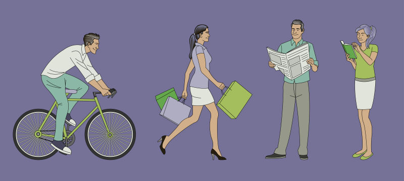 卡通人物矢量设计插图