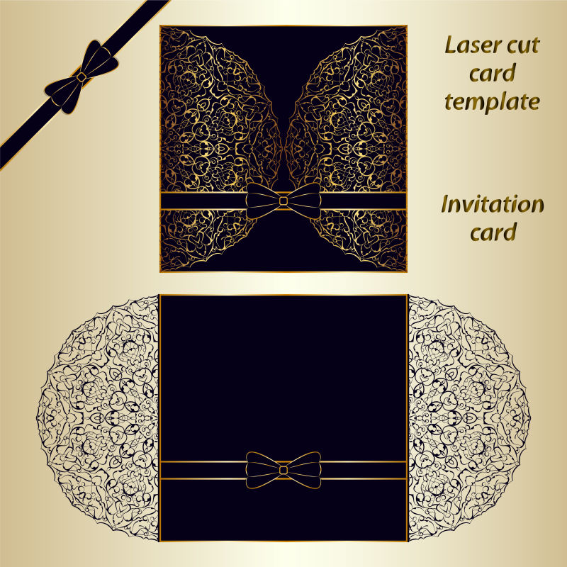 古典装饰品贺卡矢量插图