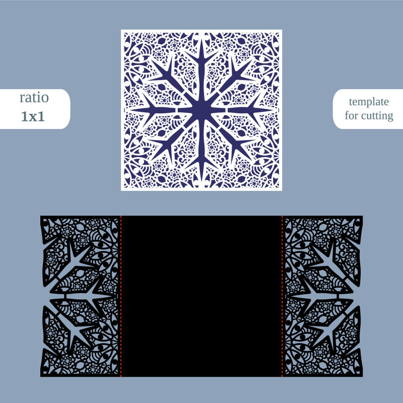 激光切割圣诞方框贺卡矢量图