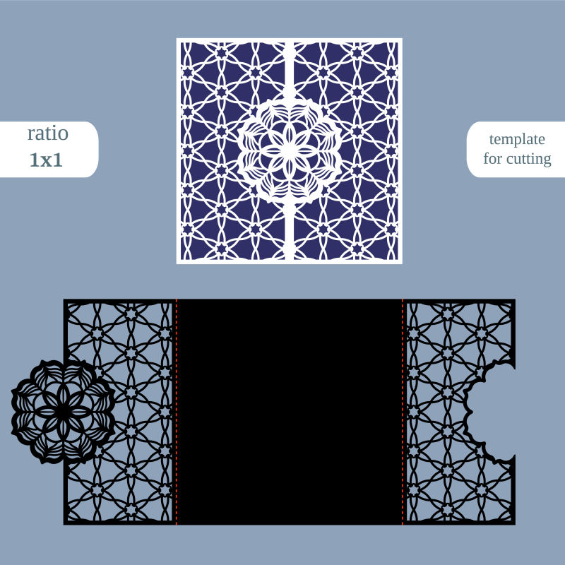 纸质四边形贺卡矢量插图