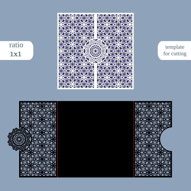 正四边形贺卡矢量插图