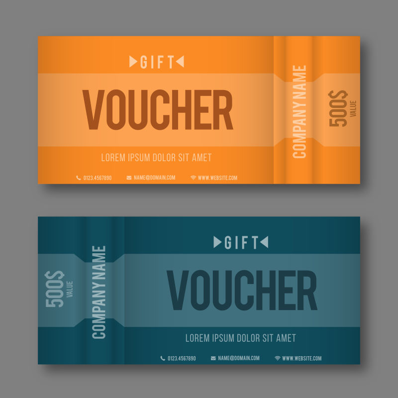 矢量的现代礼品卷凭证