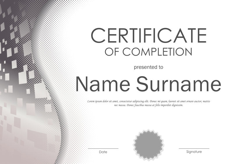 矢量证书书样板设计背景