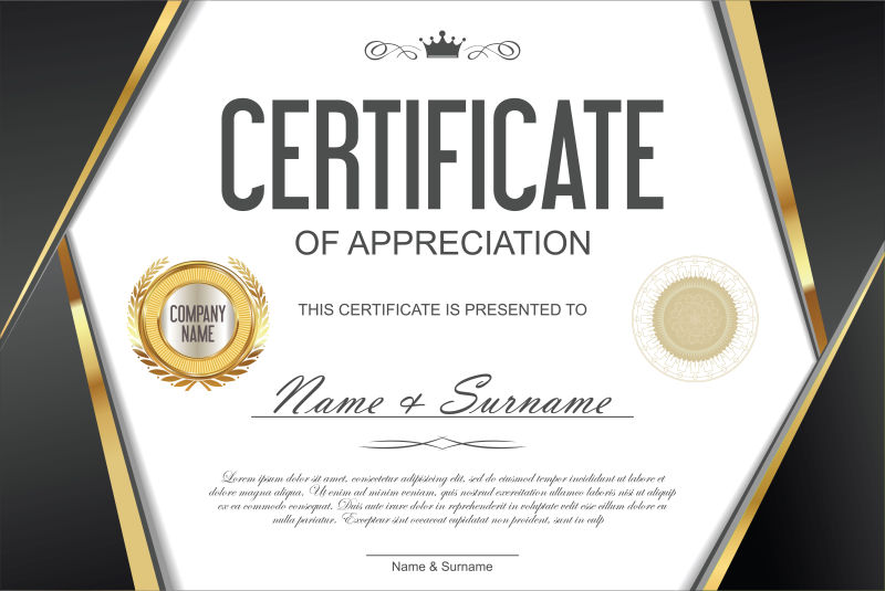 矢量奖励证书样式设计