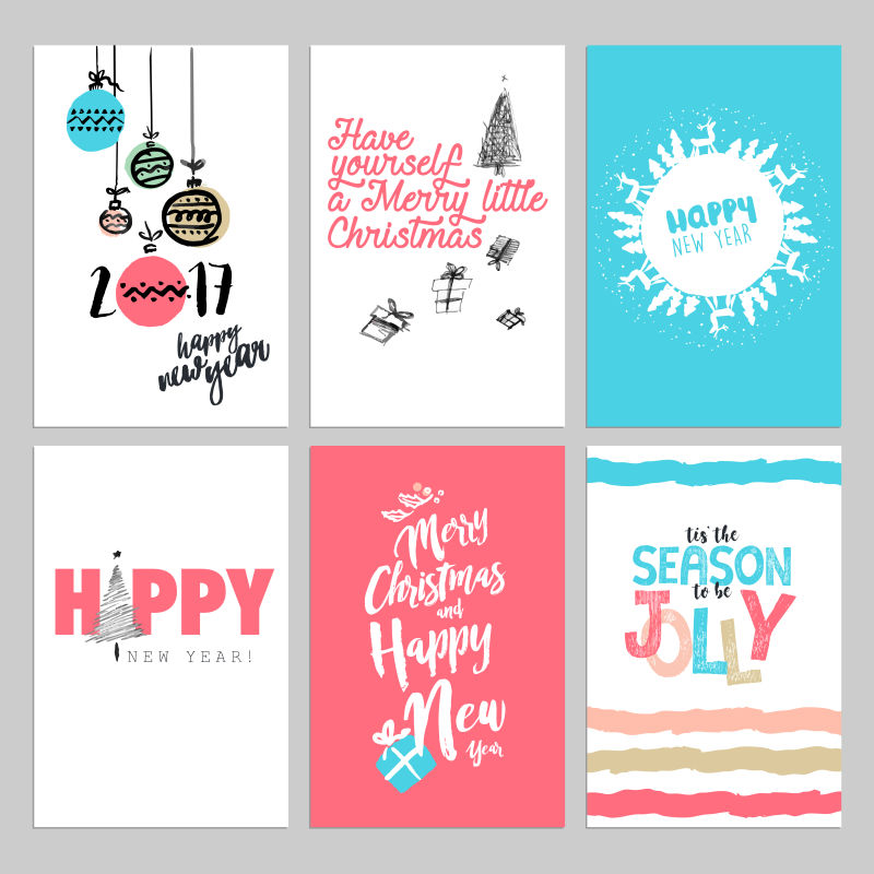 新年贺卡手绘插图