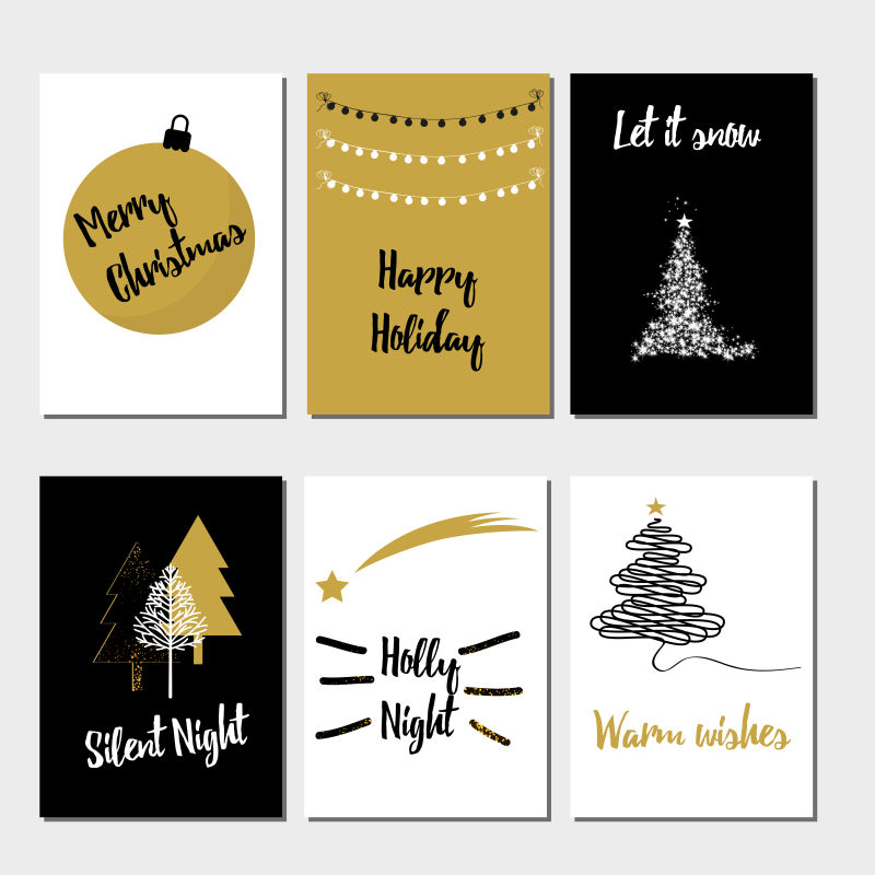 矢量圣诞贺卡集