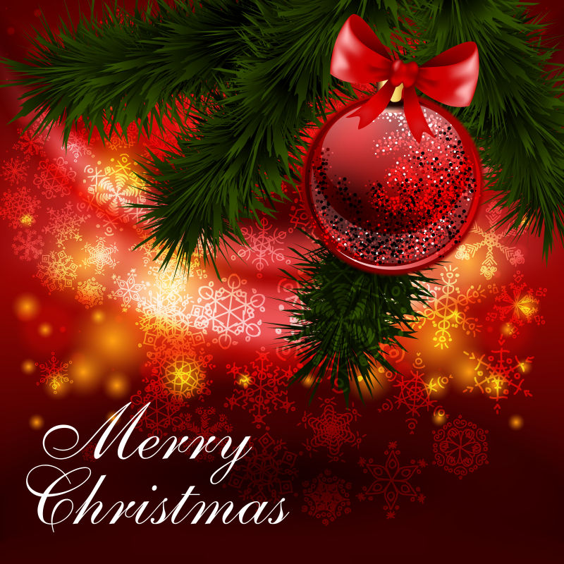 红色圣诞海报矢量图