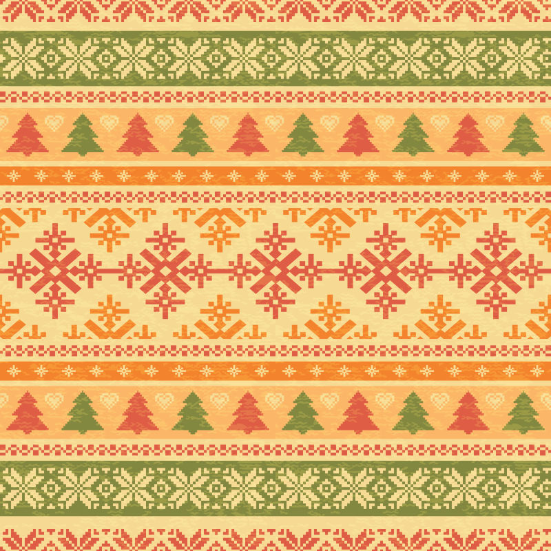 矢量圣诞针织无缝模式背景