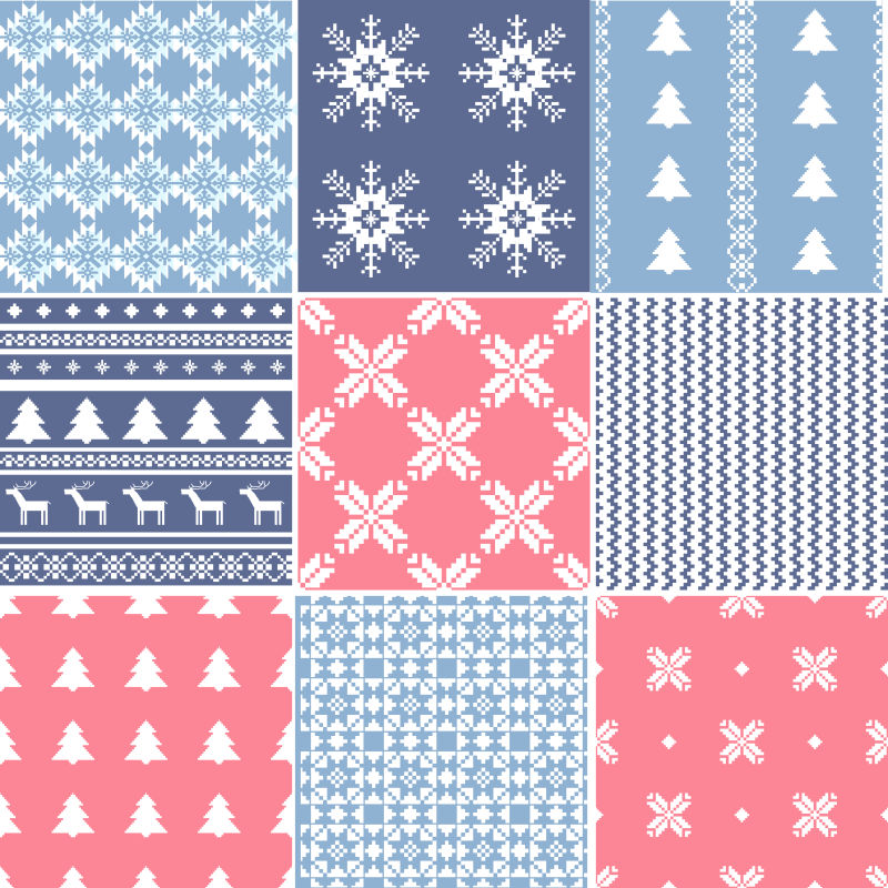 传统圣诞无缝矢量图案