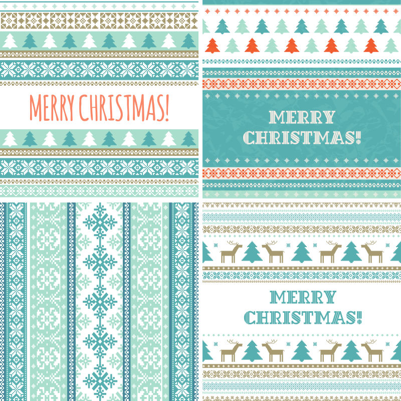 斯堪的纳维亚针织矢量圣诞风格背景