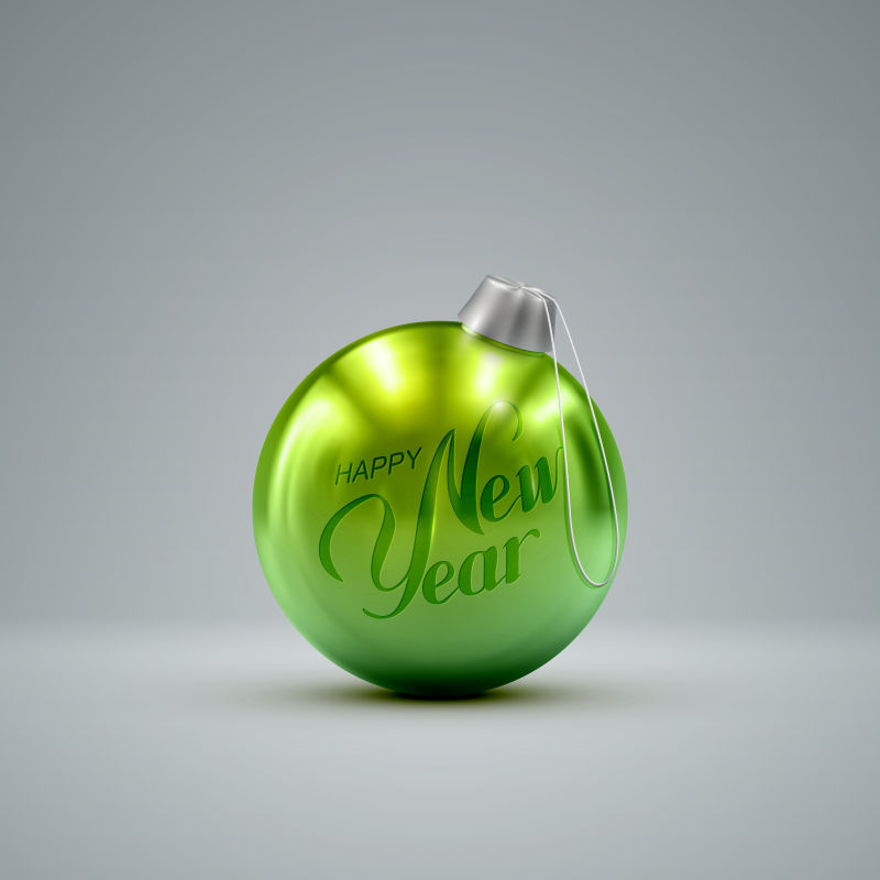 绿色圣诞球带英文字母