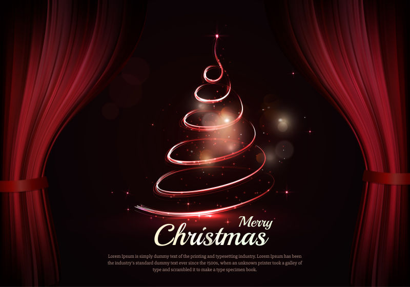 矢量圣诞节帷幔设计