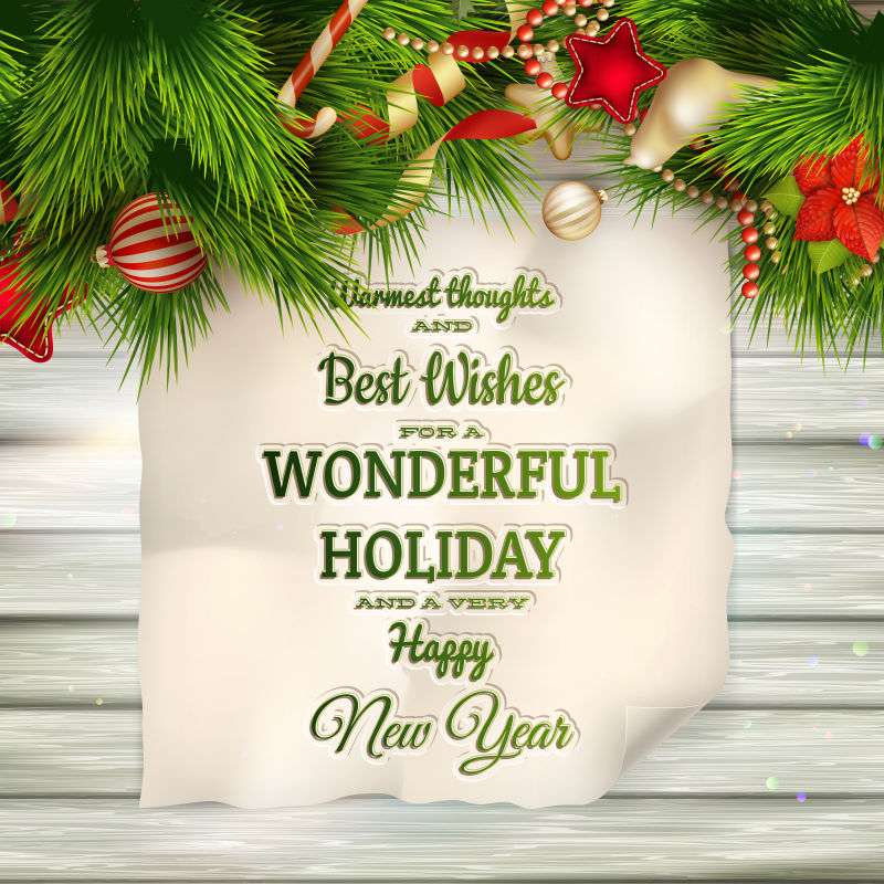 矢量设计的圣诞明信片