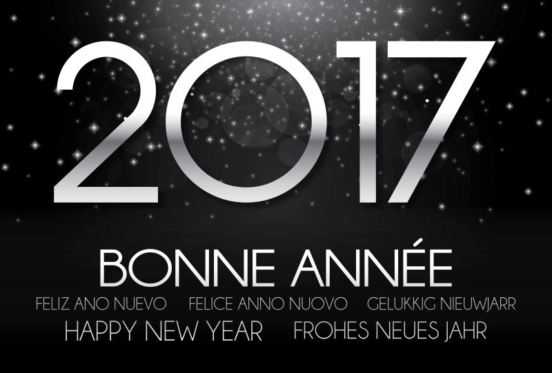 矢量2017贺卡黑白背景