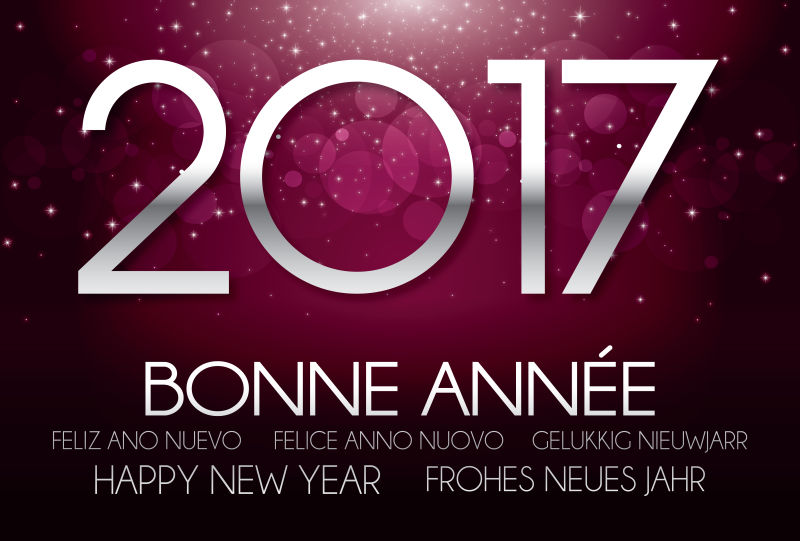 2017新年贺卡邀请函设计矢量插图