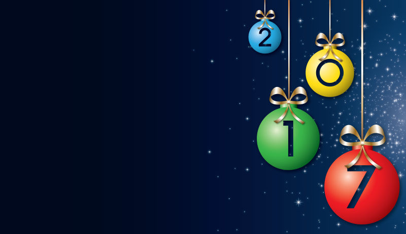 创意2017数字设计背景矢量插图