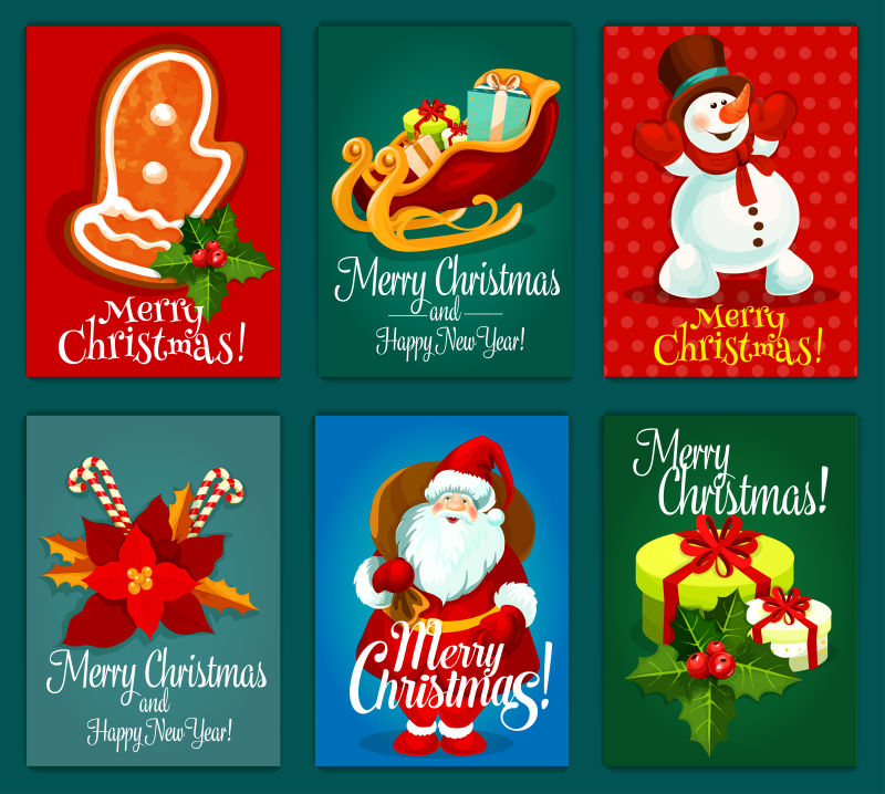 圣诞快乐创意矢量图卡片
