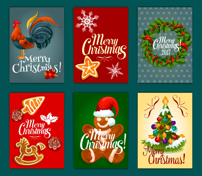 圣诞创意卡片矢量图