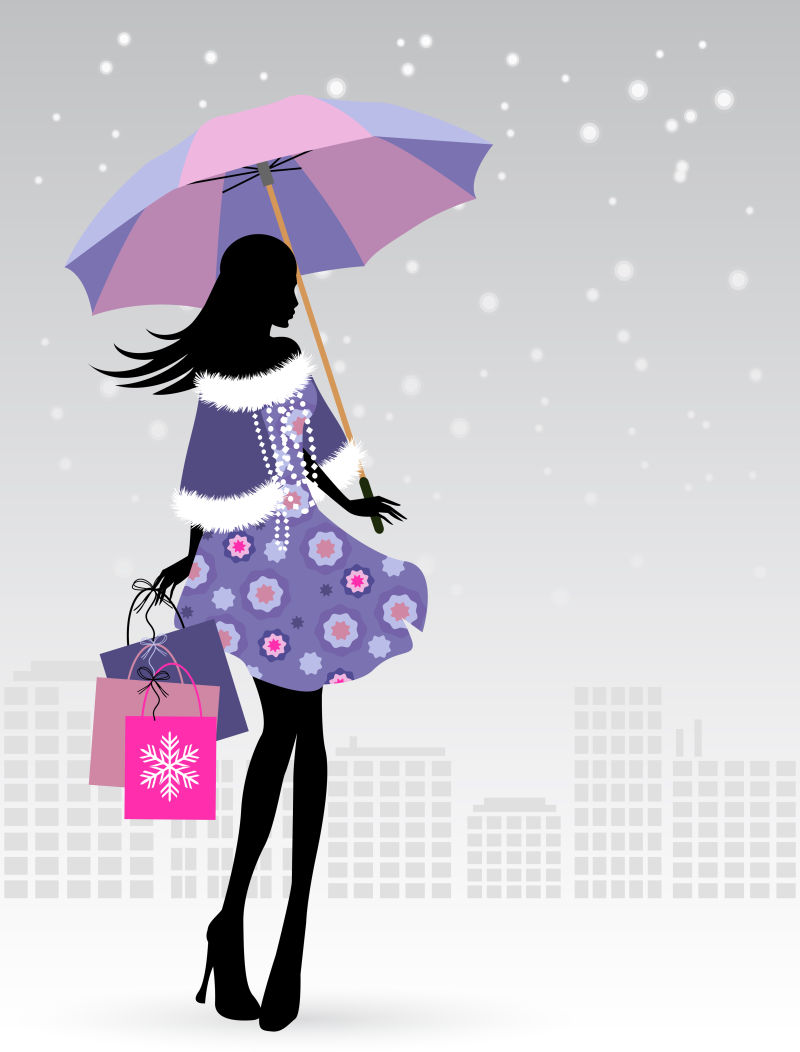 矢量圣诞节性感美女