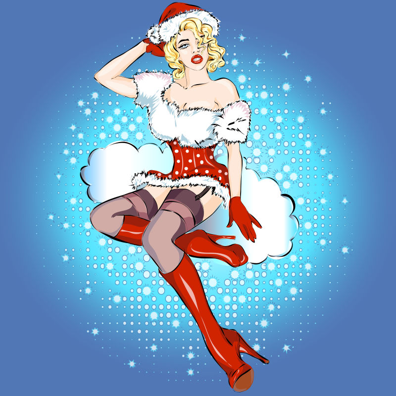 矢量的圣诞节美女宝贝