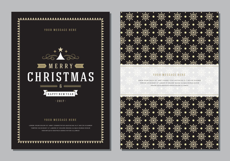 矢量圣诞贺卡与海报