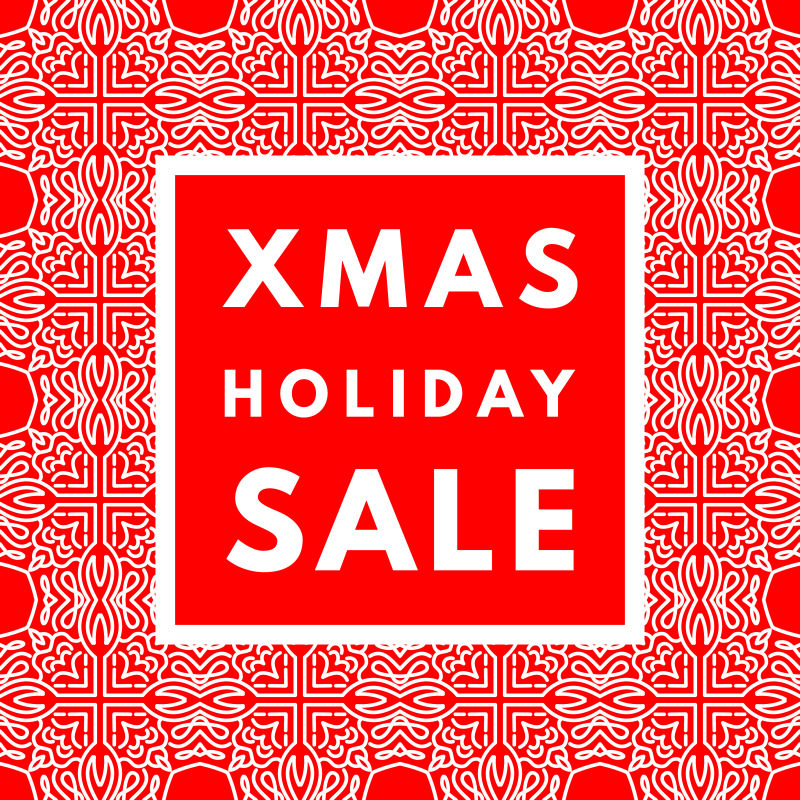 创意矢量红色主题的销售折扣海报