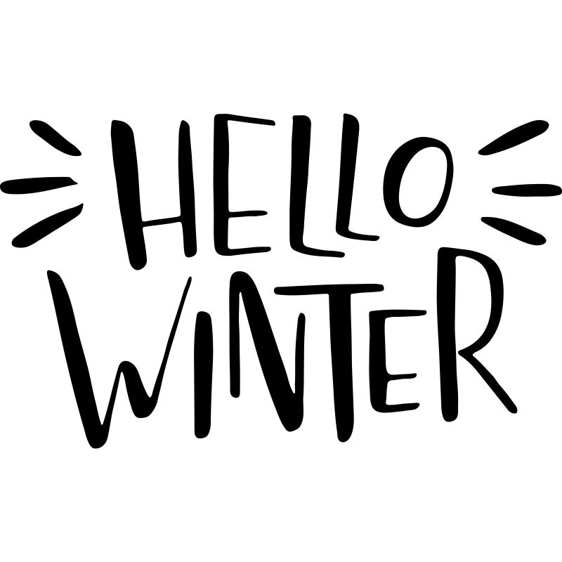 抽象矢量你好冬天的字母设计