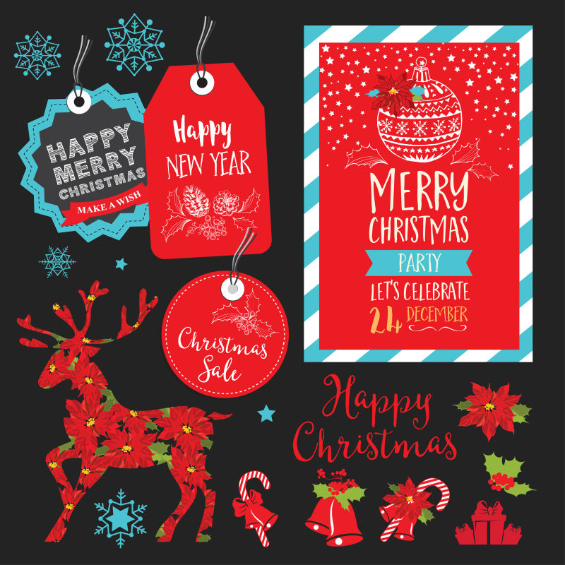 创意的圣诞餐厅矢量插图