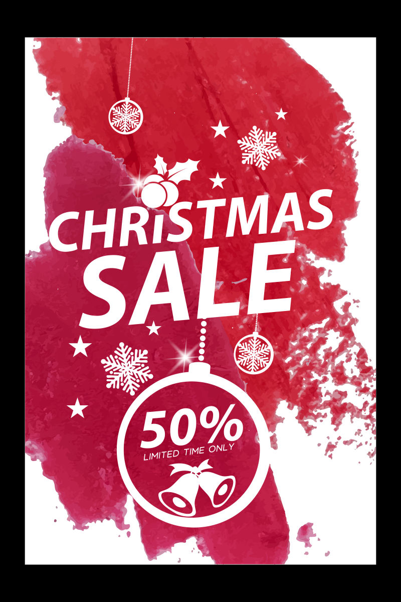 圣诞销售设计矢量插图