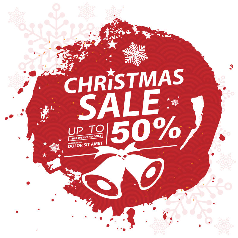 精致的圣诞销售海报设计矢量图