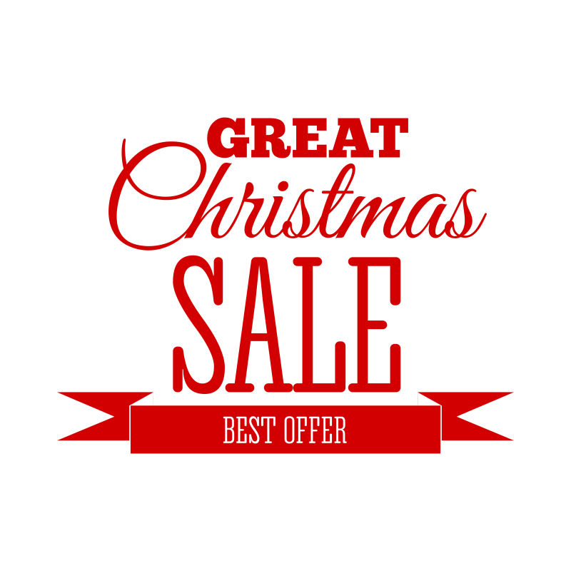 白色背景上的圣诞销售设计矢量插图