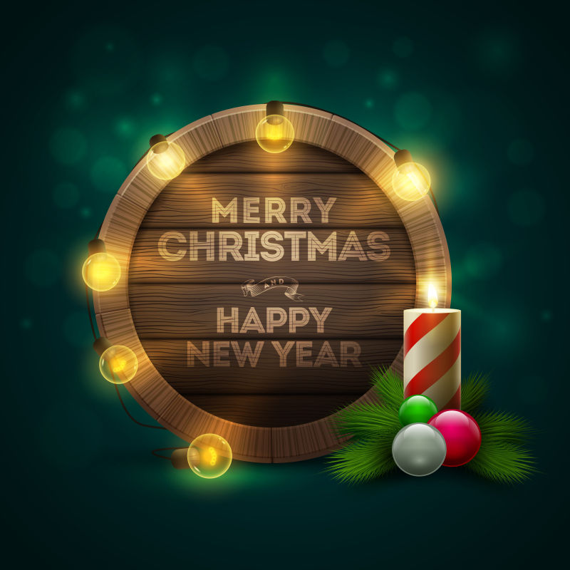 圣诞招牌设计矢量图